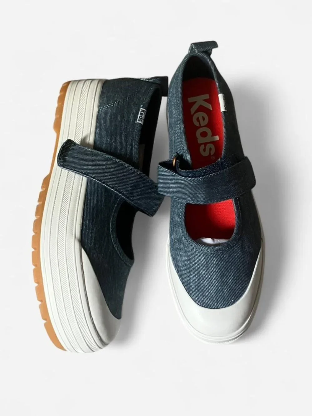 Keds Chambray Denim Platform Maryjane size 7.5, like new
